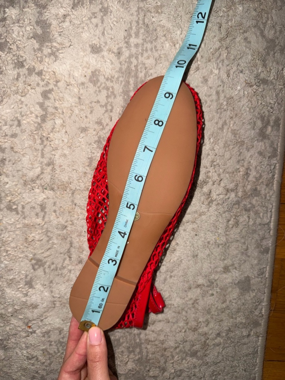 Red Mesh Ballet Flats - Picture 3 of 3
